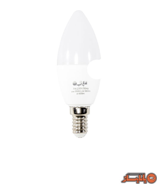 لامپ شمعی LED ساده افراتاب 7وات مهتابی
