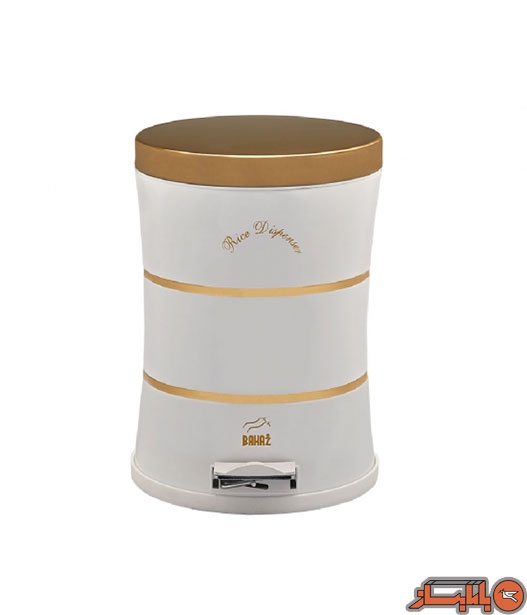 سطل زباله پدال دار 14 لیتری کمر باریک دوخط سفید در استیل طلایی بهاز  